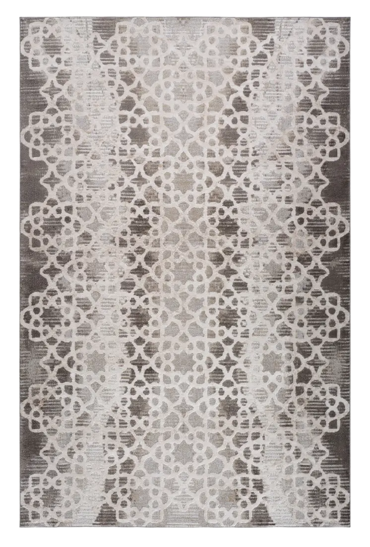 5' X 8' Brown and Beige Abstract Distressed Area Rug