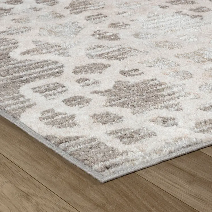 7' X 10' Brown and Beige Abstract Distressed Area Rug