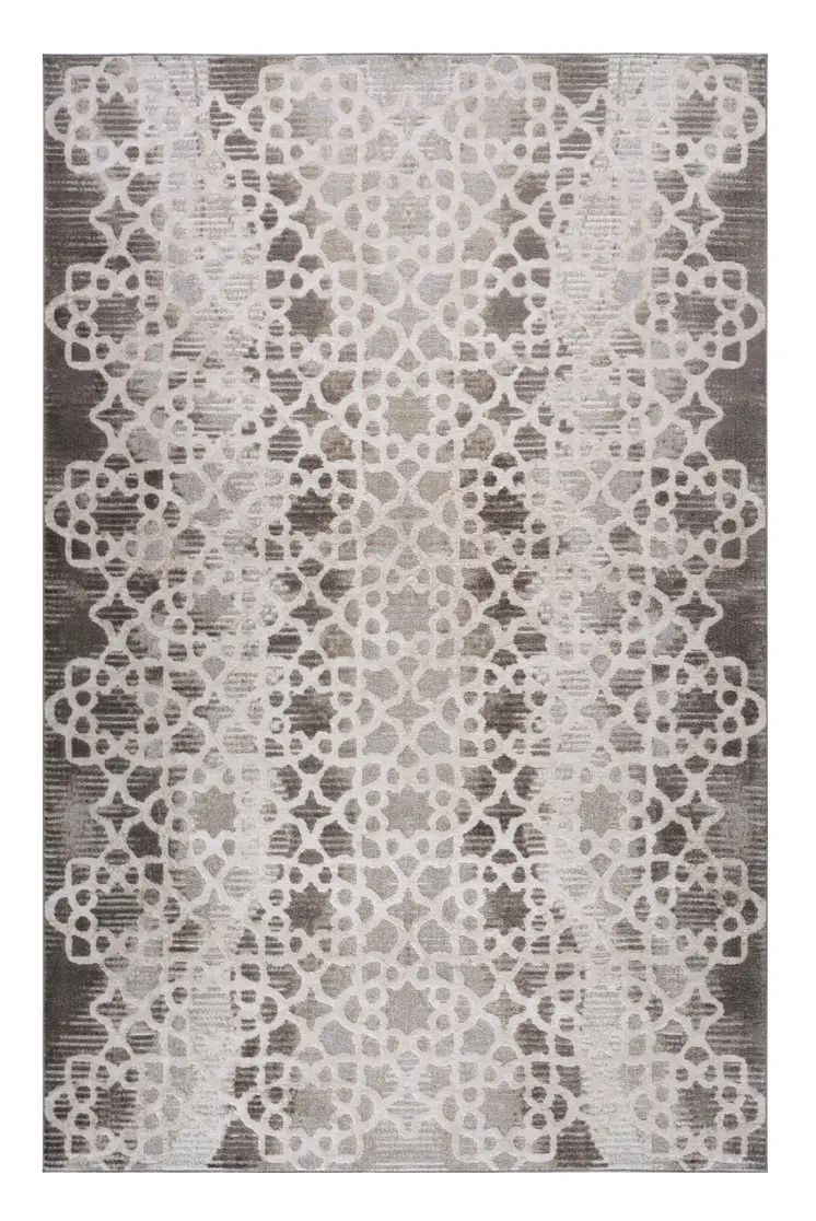 7' X 10' Brown and Beige Abstract Distressed Area Rug