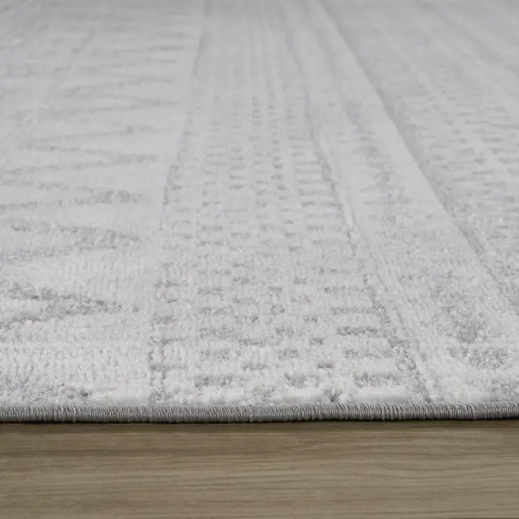 4' X 6' Gray and Cream Abstract Distressed Area Rug