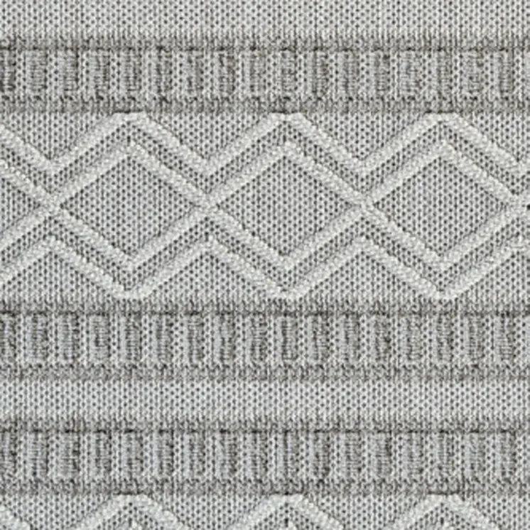 7' X 10' Beige And Gray Striped Distressed Indoor Outdoor Area Rug