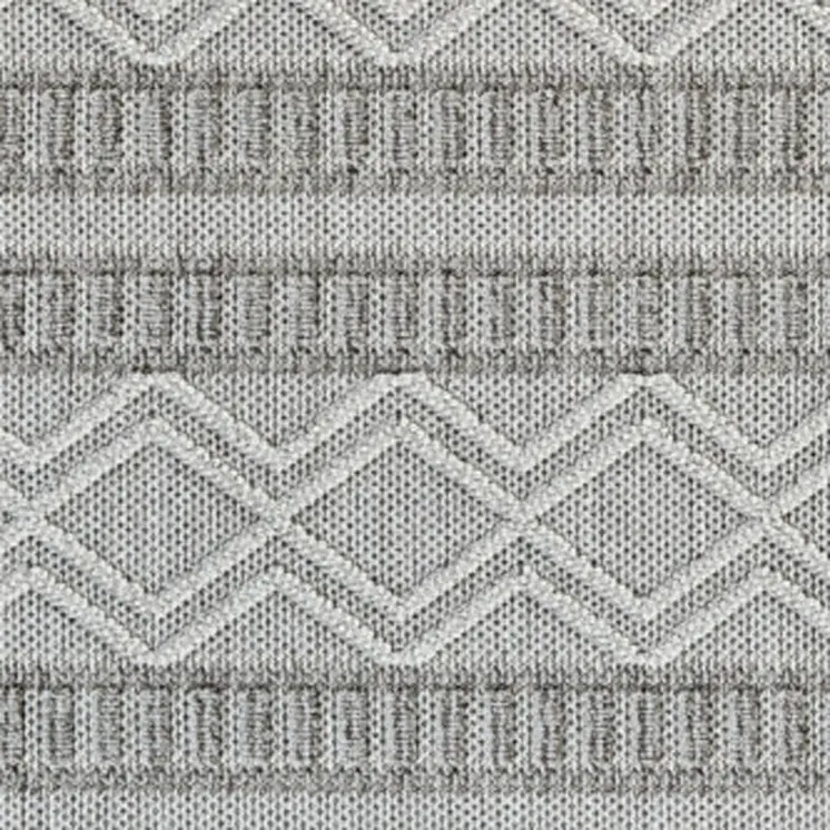 8' X 11' Beige And Gray Striped Distressed Indoor Outdoor Area Rug
