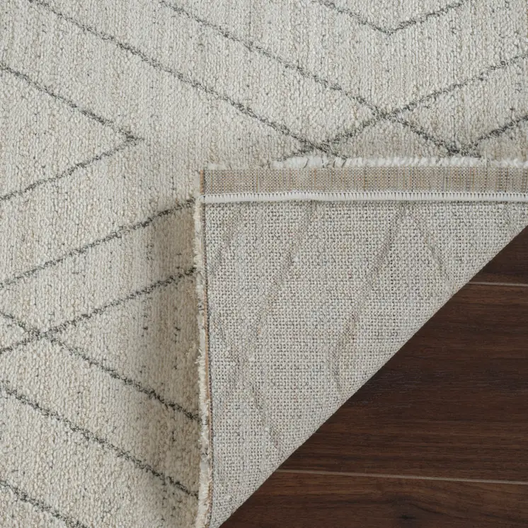 4' X 6' Beige and Gray Abstract Non Skid Area Rug