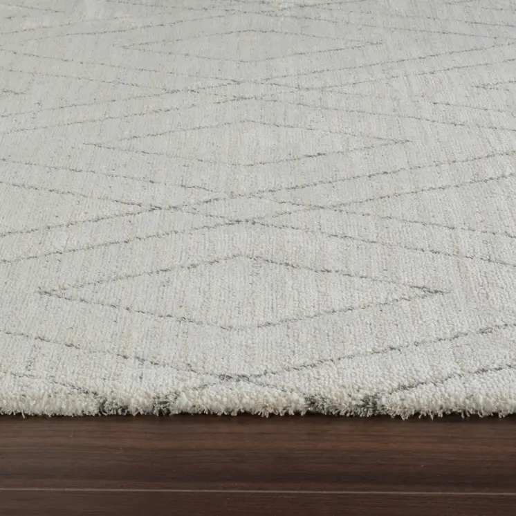 5' X 8' Beige and Gray Abstract Non Skid Area Rug