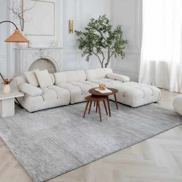 8' X 11' Gray Abstract Non Skid Area Rug