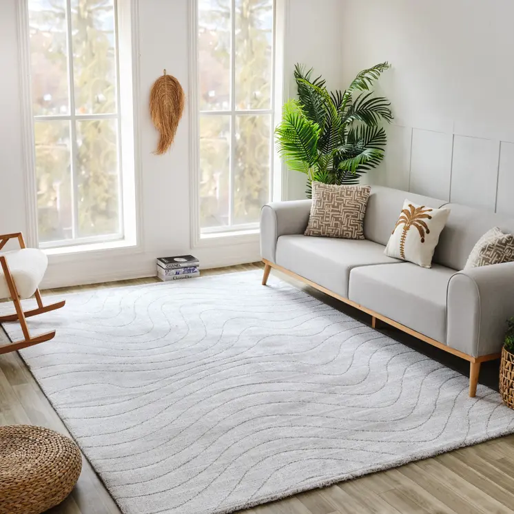 8' X 11' Gray Abstract Non Skid Area Rug