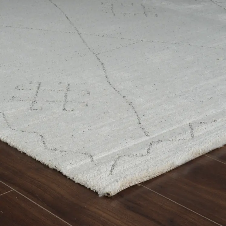 5' X 8' Cream and Beige Abstract Non Skid Area Rug