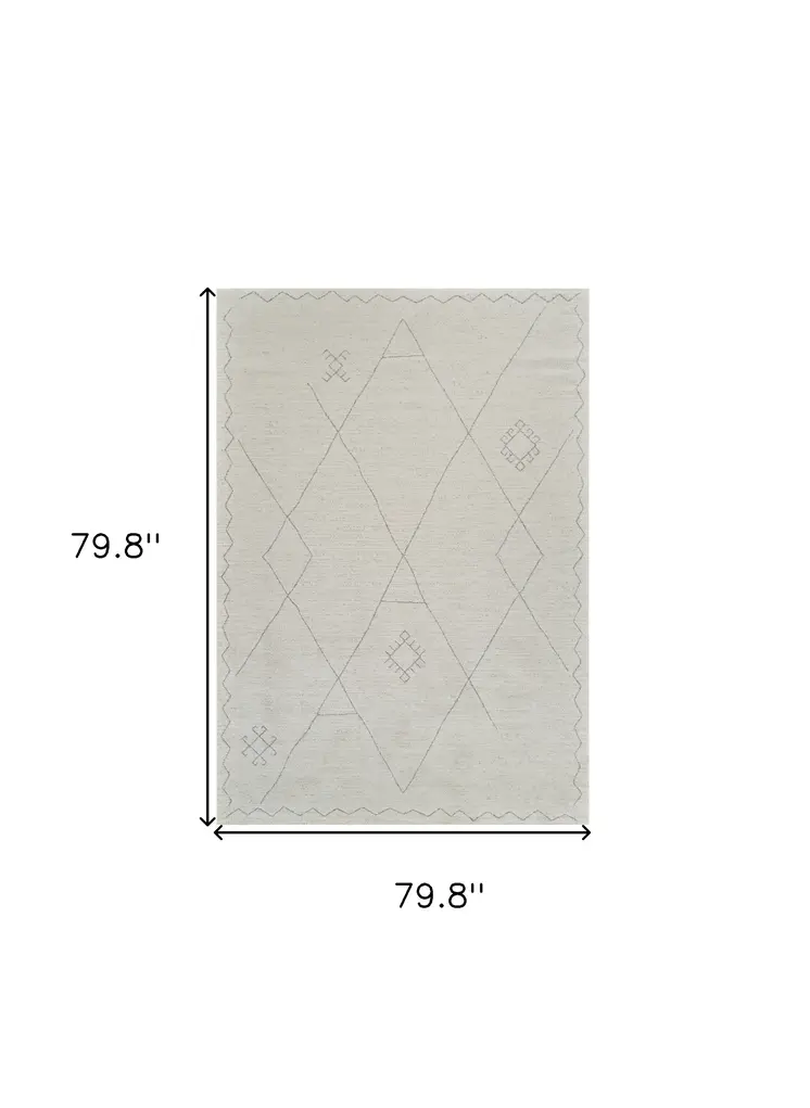 7' X 10' Cream and Beige Abstract Non Skid Area Rug