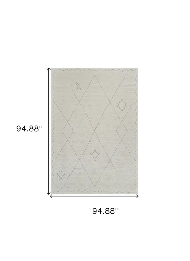 8' X 11' Cream and Beige Abstract Non Skid Area Rug