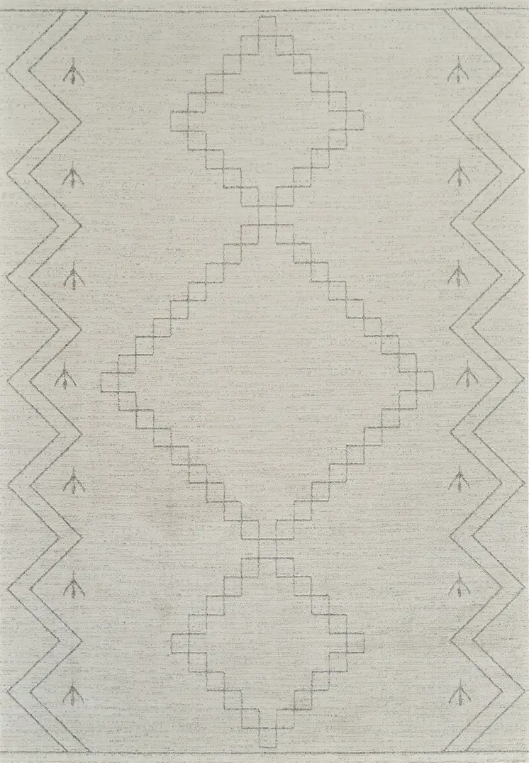 5' X 8' Cream and Beige Abstract Distressed Area Rug