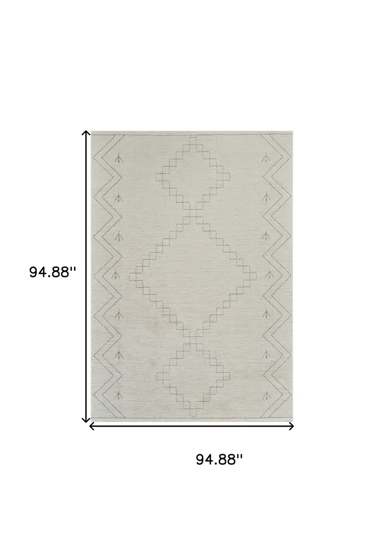 8' X 11' Cream and Beige Abstract Distressed Area Rug
