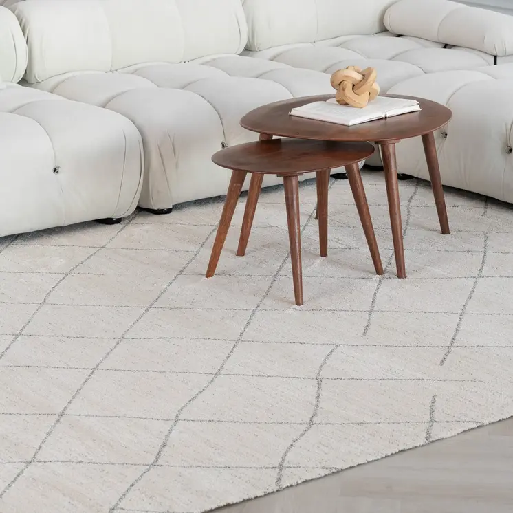 5' X 8' Cream and Beige Abstract Distressed Area Rug