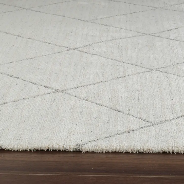 7' X 10' Cream and Beige Abstract Distressed Area Rug