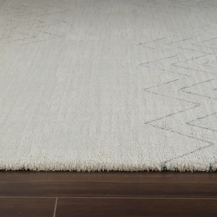 5' X 8' Cream and Beige Abstract Distressed Area Rug
