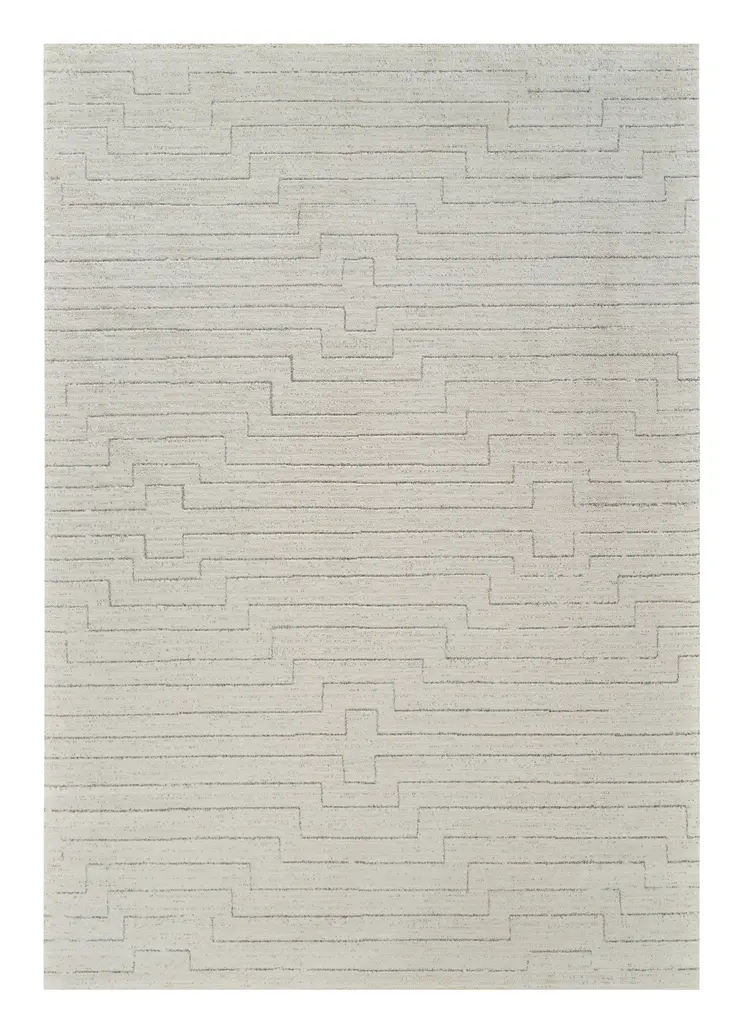 5' X 8' Cream and Beige Abstract Distressed Area Rug