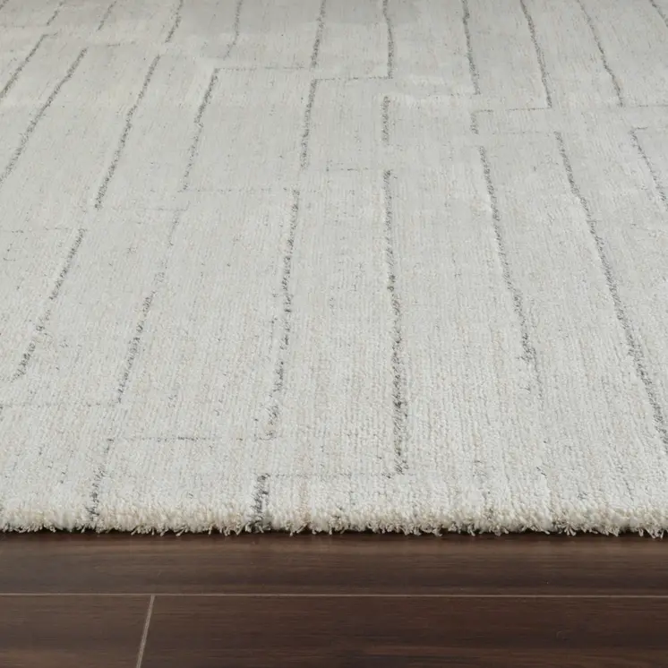 8' X 11' Cream and Beige Abstract Distressed Area Rug
