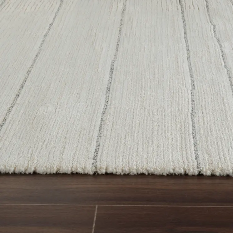 7' X 10' Cream and Beige Abstract Non Skid Area Rug