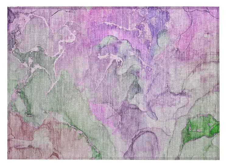 2' X 3' Purple Abstract Washable Non Skid Indoor Outdoor Area Rug