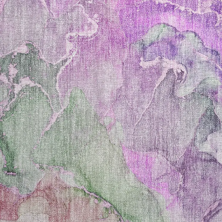 2' X 3' Purple Abstract Washable Non Skid Indoor Outdoor Area Rug