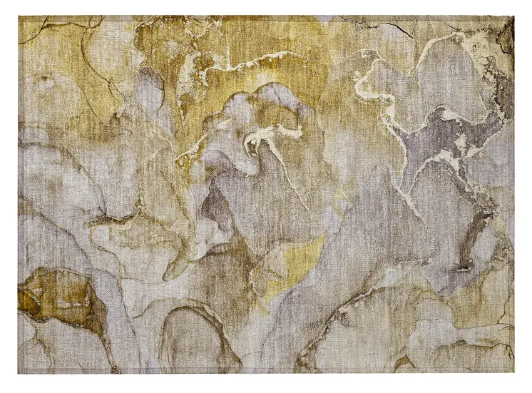 2' X 3' Taupe Abstract Washable Non Skid Indoor Outdoor Area Rug