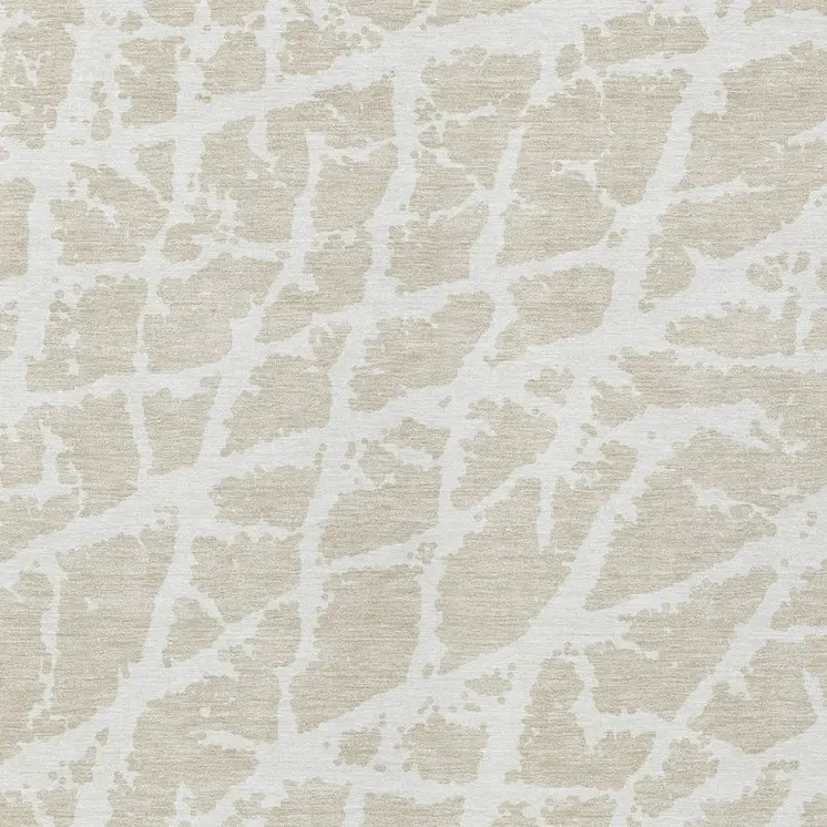 3' X 5' Beige and Ivory Abstract Washable Non Skid Indoor Outdoor Area Rug