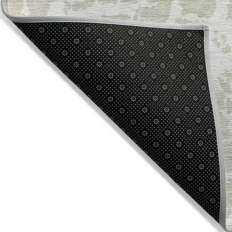 8' X 10' Beige and Ivory Abstract Washable Non Skid Indoor Outdoor Area Rug