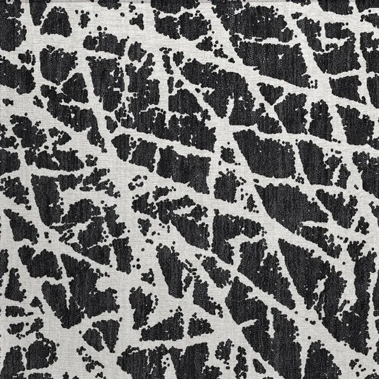 2' X 3' Black and White Abstract Washable Non Skid Indoor Outdoor Area Rug