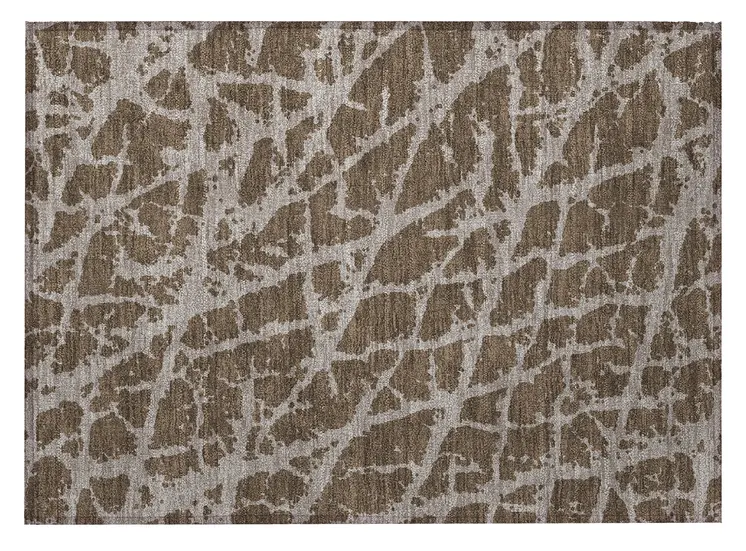 2' X 3' Brown Abstract Washable Non Skid Indoor Outdoor Area Rug