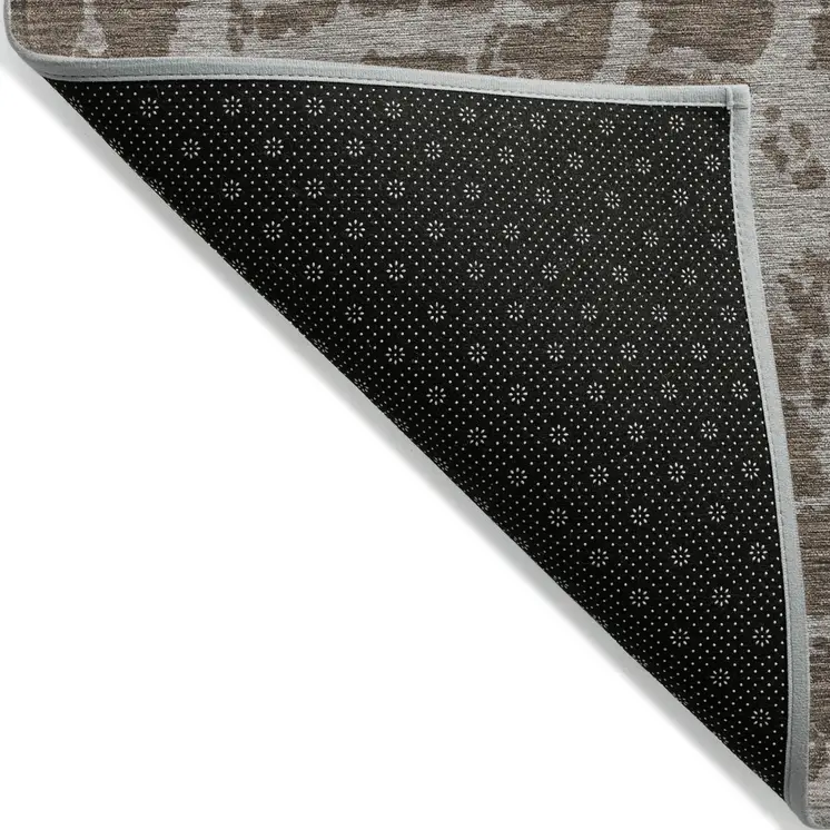 3' X 5' Brown Abstract Washable Non Skid Indoor Outdoor Area Rug