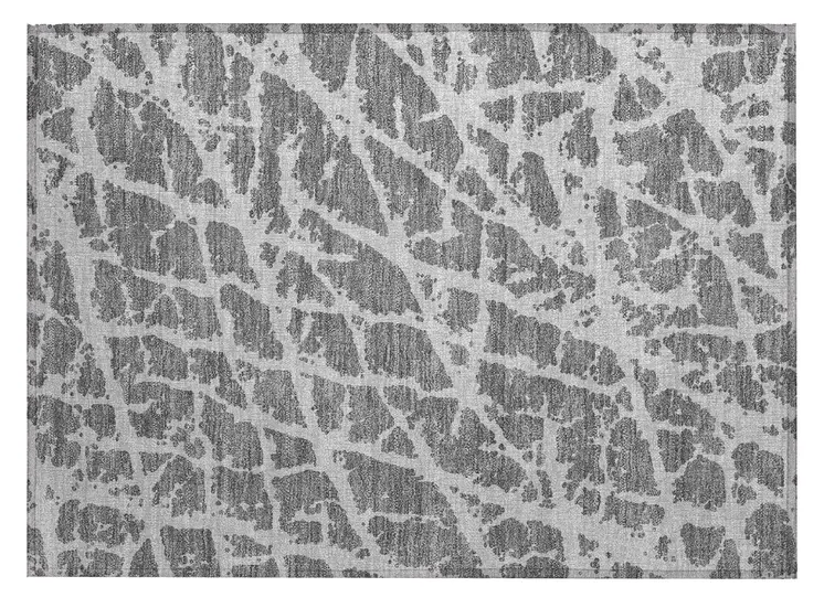 2' X 3' Charcoal Abstract Washable Non Skid Indoor Outdoor Area Rug