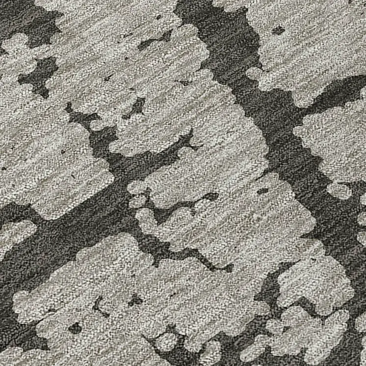 8' X 10' Gray and Black Abstract Washable Indoor Outdoor Area Rug