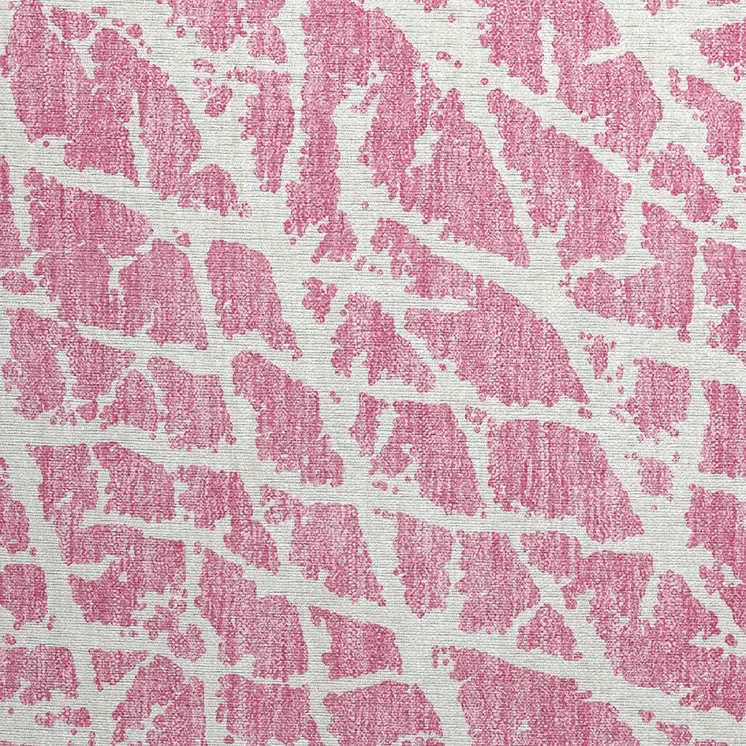 2' X 3' Pink and Ivory Abstract Washable Non Skid Indoor Outdoor Area Rug