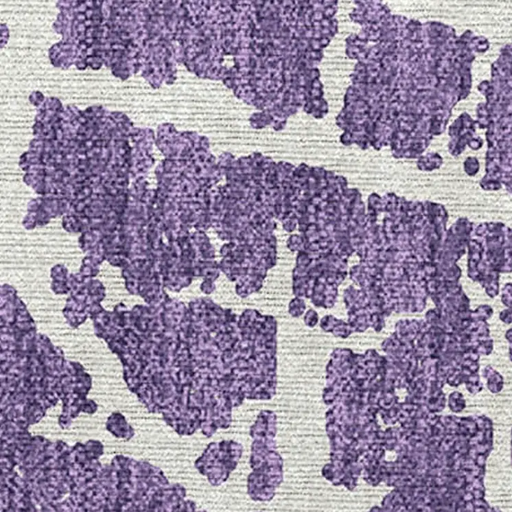 2' X 3' Purple and White Abstract Washable Non Skid Indoor Outdoor Area Rug