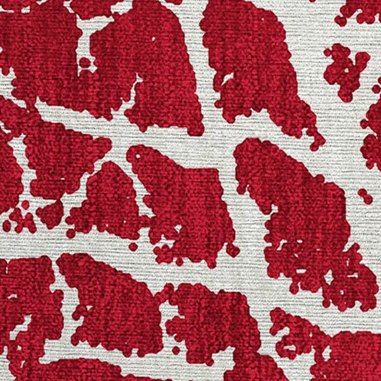 2' X 3' Red and White Abstract Washable Non Skid Indoor Outdoor Area Rug