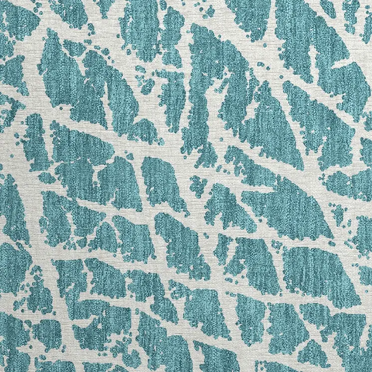 2' X 3' Teal Abstract Washable Non Skid Indoor Outdoor Area Rug