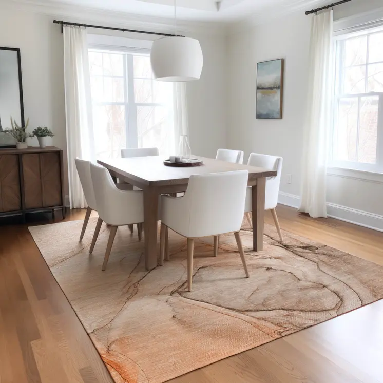 3' X 5' Gray and Orange Abstract Washable Non Skid Indoor Outdoor Area Rug