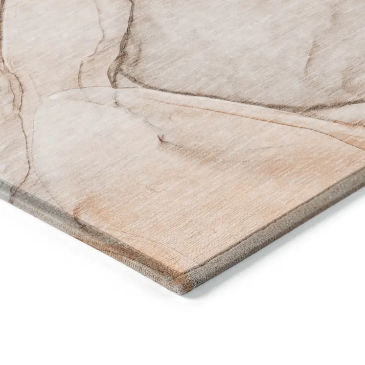 9' X 12' Gray and Orange Abstract Washable Non Skid Indoor Outdoor Area Rug