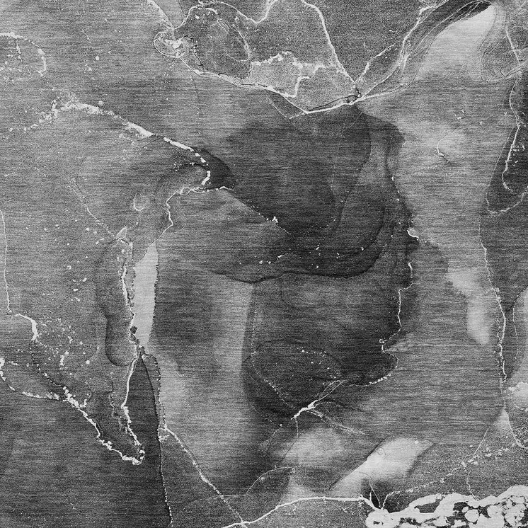 3' X 5' Black Gray and White Abstract Washable Non Skid Indoor Outdoor Area Rug