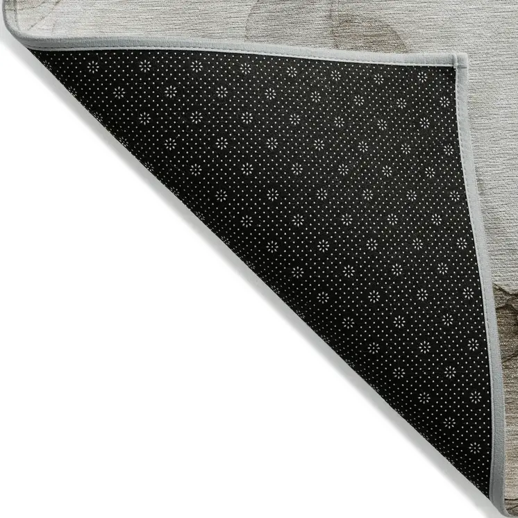 10' X 14' Brown Abstract Washable Non Skid Indoor Outdoor Area Rug