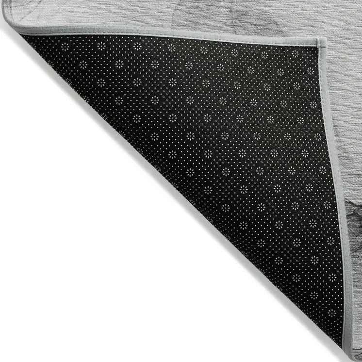 9' X 12' Gray Abstract Washable Non Skid Indoor Outdoor Area Rug
