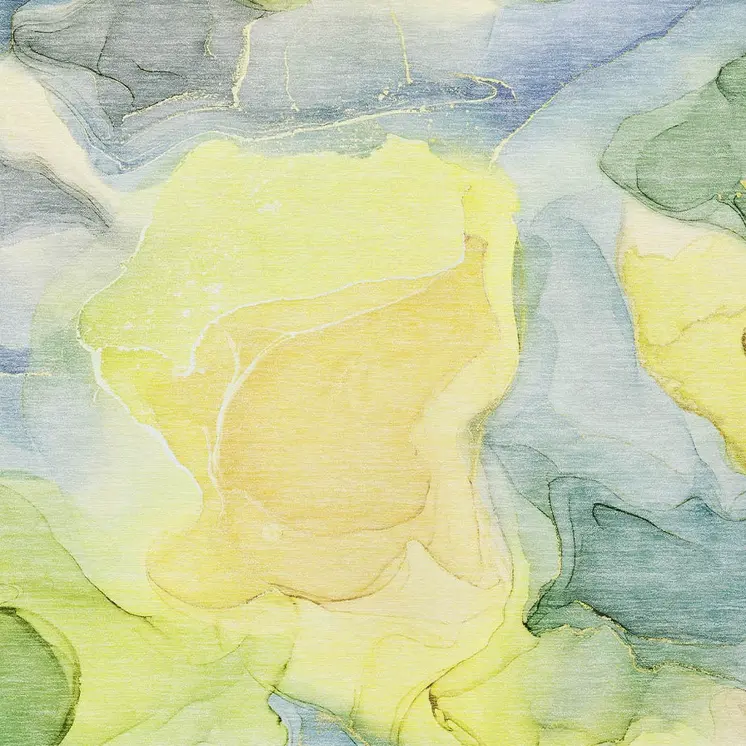 3' X 5' Yellow Abstract Washable Non Skid Indoor Outdoor Area Rug