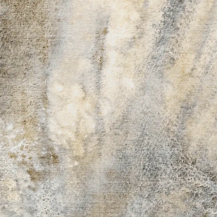 3' X 5' Beige Abstract Washable Non Skid Indoor Outdoor Area Rug
