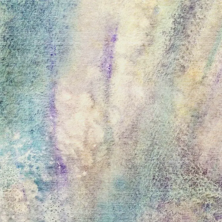 3' X 5' Beige Blue and Gray Abstract Washable Non Skid Indoor Outdoor Area Rug