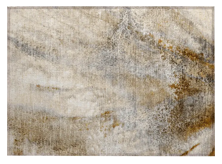 2' X 3' Brown Abstract Washable Non Skid Indoor Outdoor Area Rug