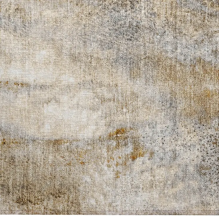 2' X 3' Brown Abstract Washable Non Skid Indoor Outdoor Area Rug
