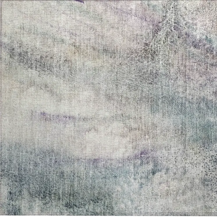 2' X 3' Ivory Abstract Washable Non Skid Indoor Outdoor Area Rug