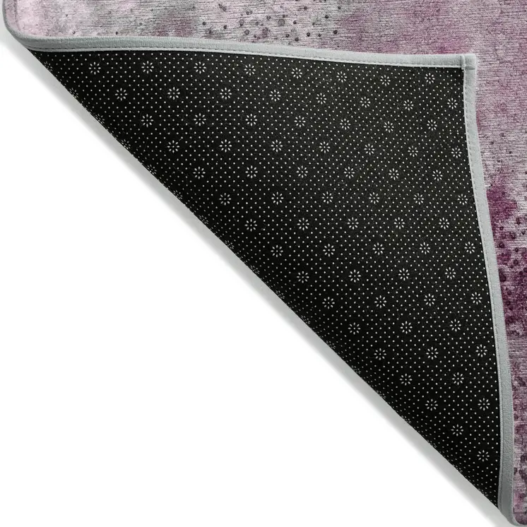 3' X 5' Pink Abstract Washable Non Skid Indoor Outdoor Area Rug