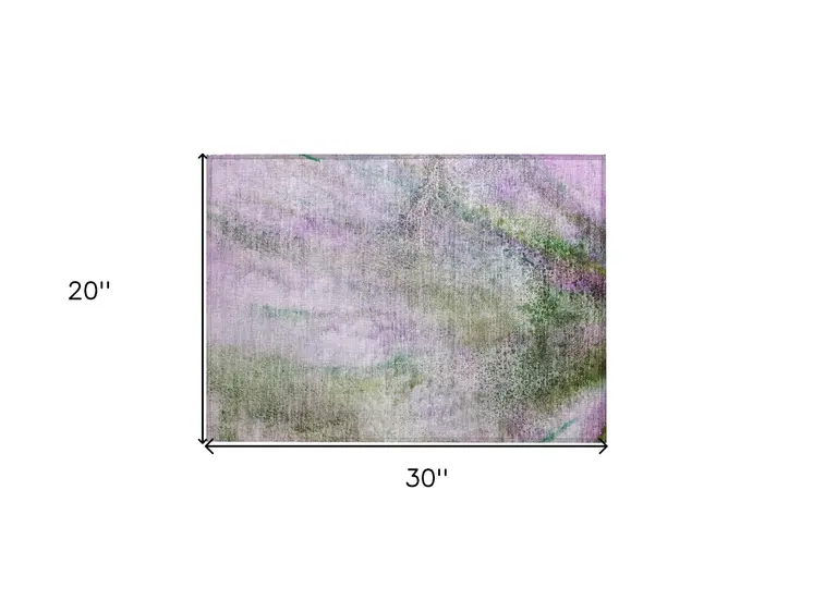 2' X 3' Purple Abstract Washable Non Skid Indoor Outdoor Area Rug