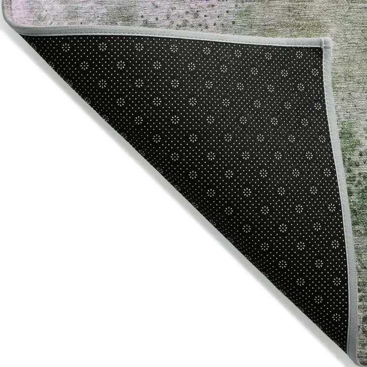 5' X 8' Purple Abstract Washable Non Skid Indoor Outdoor Area Rug