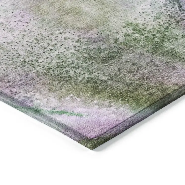 5' X 8' Purple Abstract Washable Non Skid Indoor Outdoor Area Rug